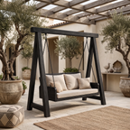 Dondolo da Giardino in Legno Naturale con Schienale RTTHTTSG002