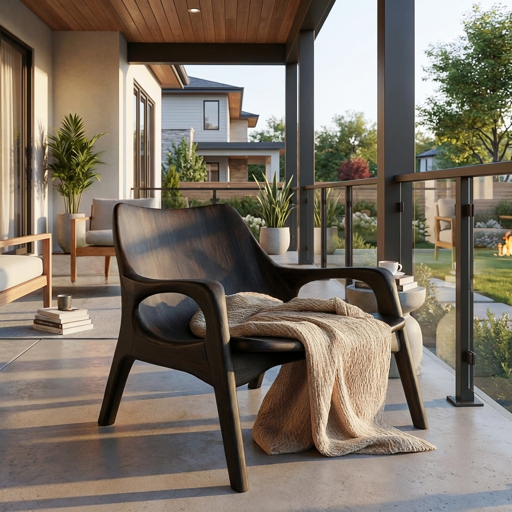 Sedia in legno Mid Century per portico o ingresso RTTHTTACC014