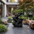 Fioriera a più livelli scultorea organica per decorazioni da giardino RTTHTTPT007