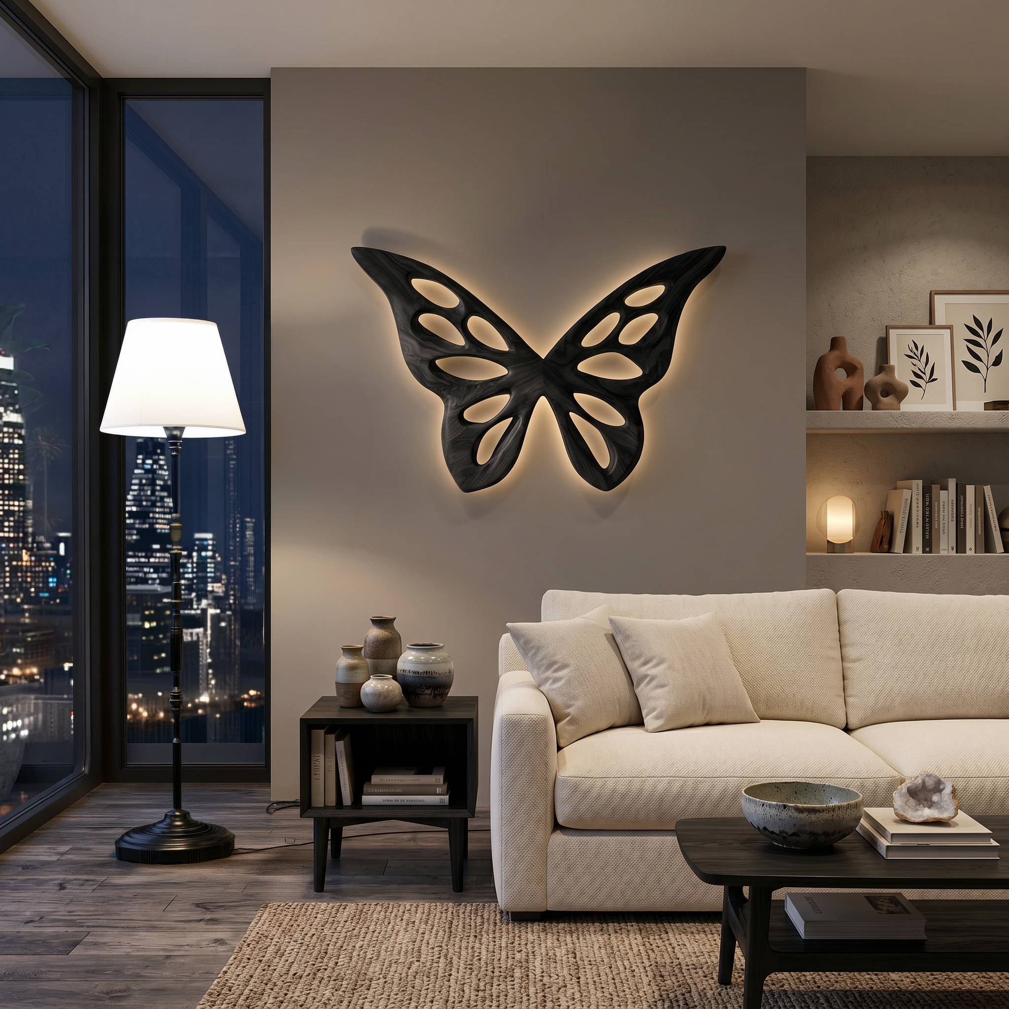 Arte da Parete Farfalla Artistica in Legno per Camera da Letto o Soggiorno Decor RTTHTTWA154