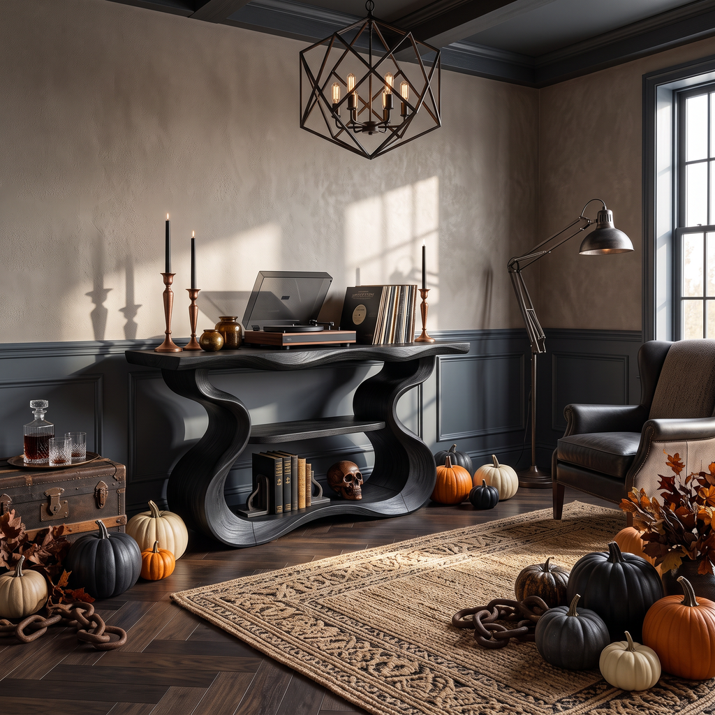 Consolle con base scultorea organica per decorazioni di Halloween SILDTTNCS141