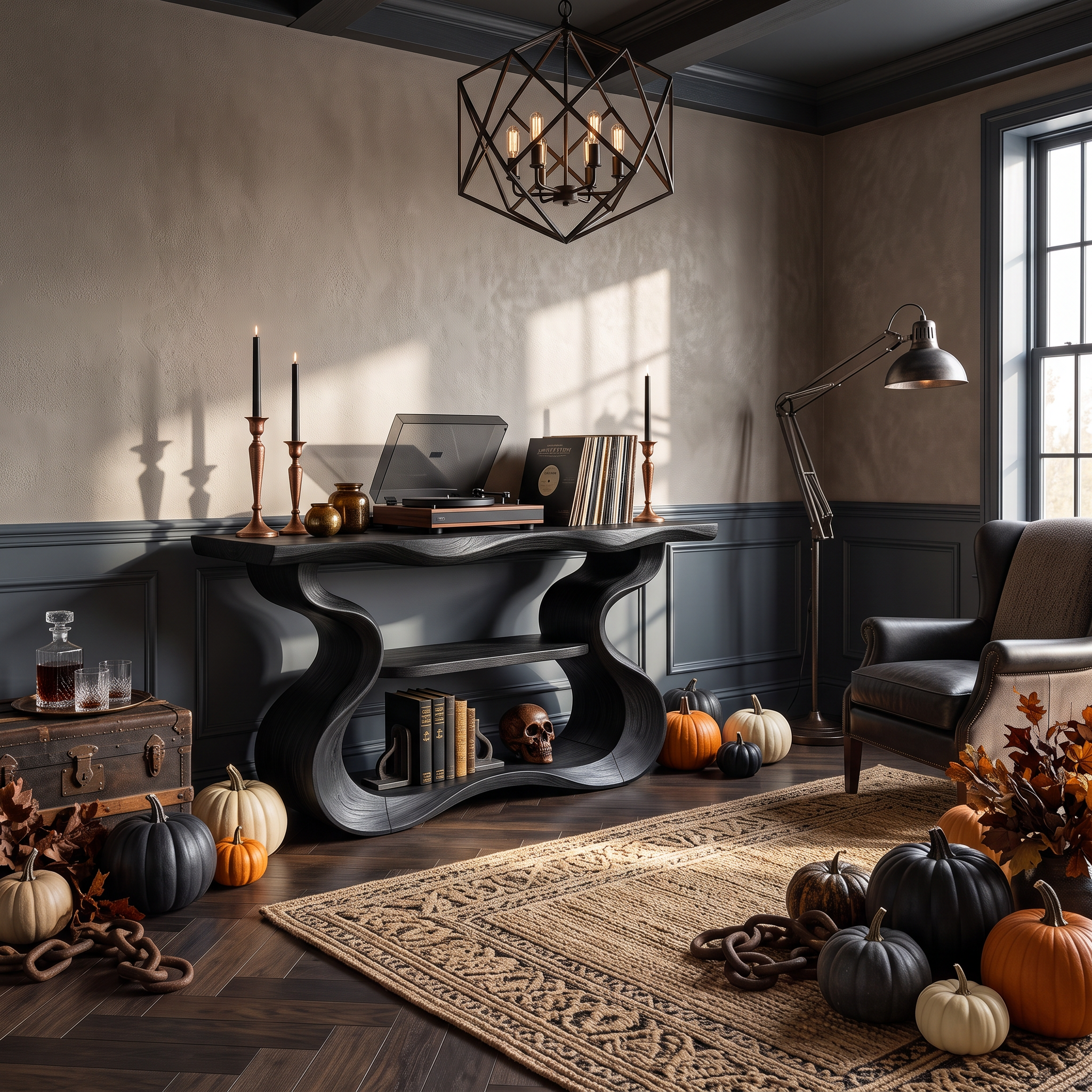 Consolle con base scultorea organica per decorazioni di Halloween SILDTTNCS141