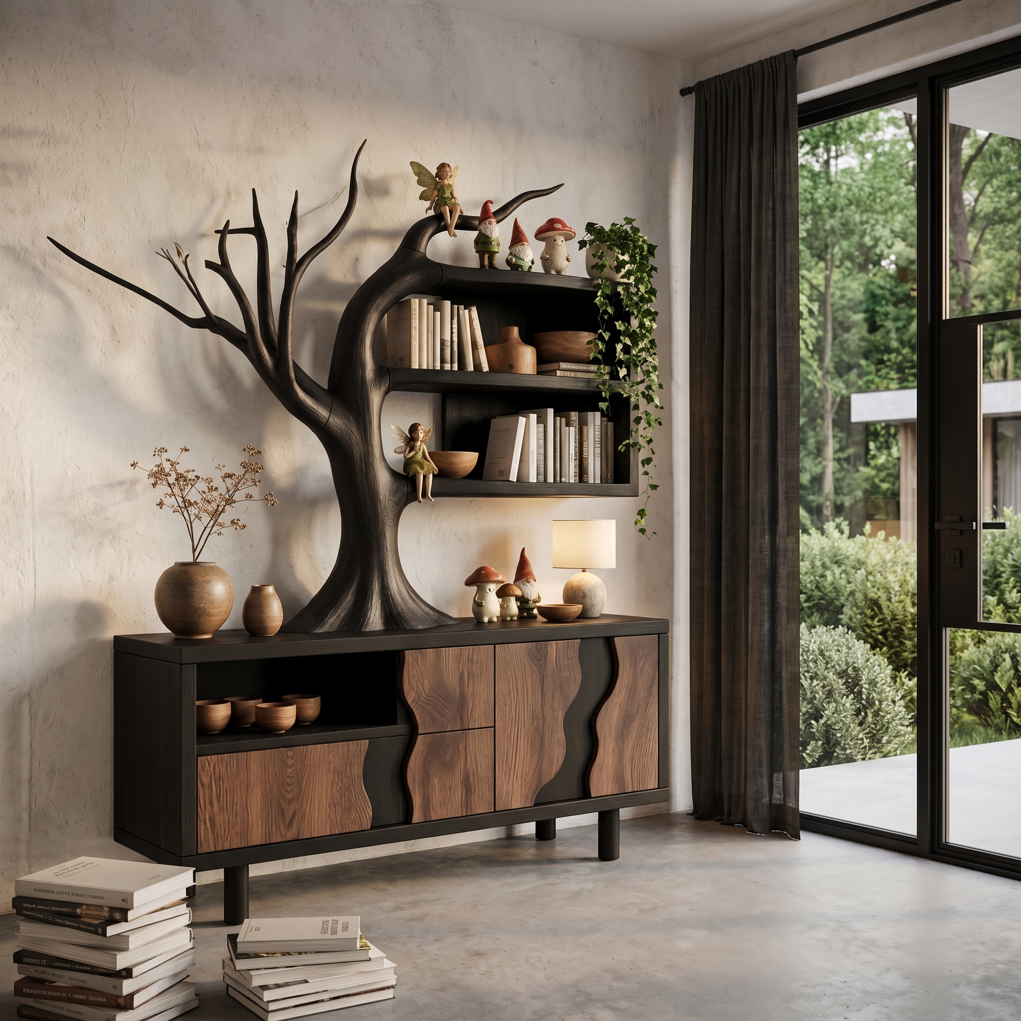Mobile Moderno Con Design Integrato A Ramo D'Albero Per Soggiorno SINLHASD546