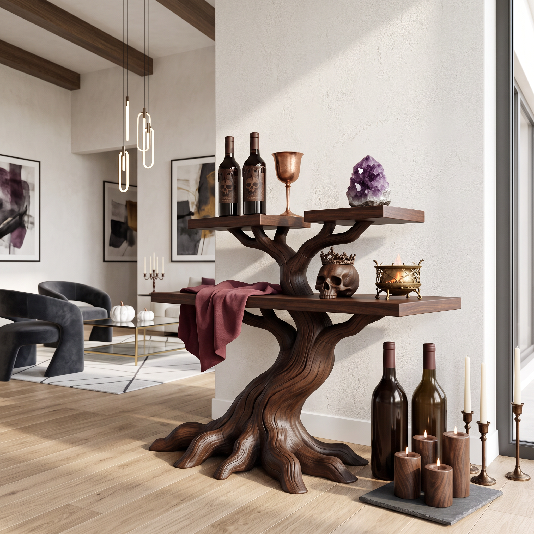 Consolle minimalista ad albero contorto per decorazioni vintage di Halloween SILDTTNCS160