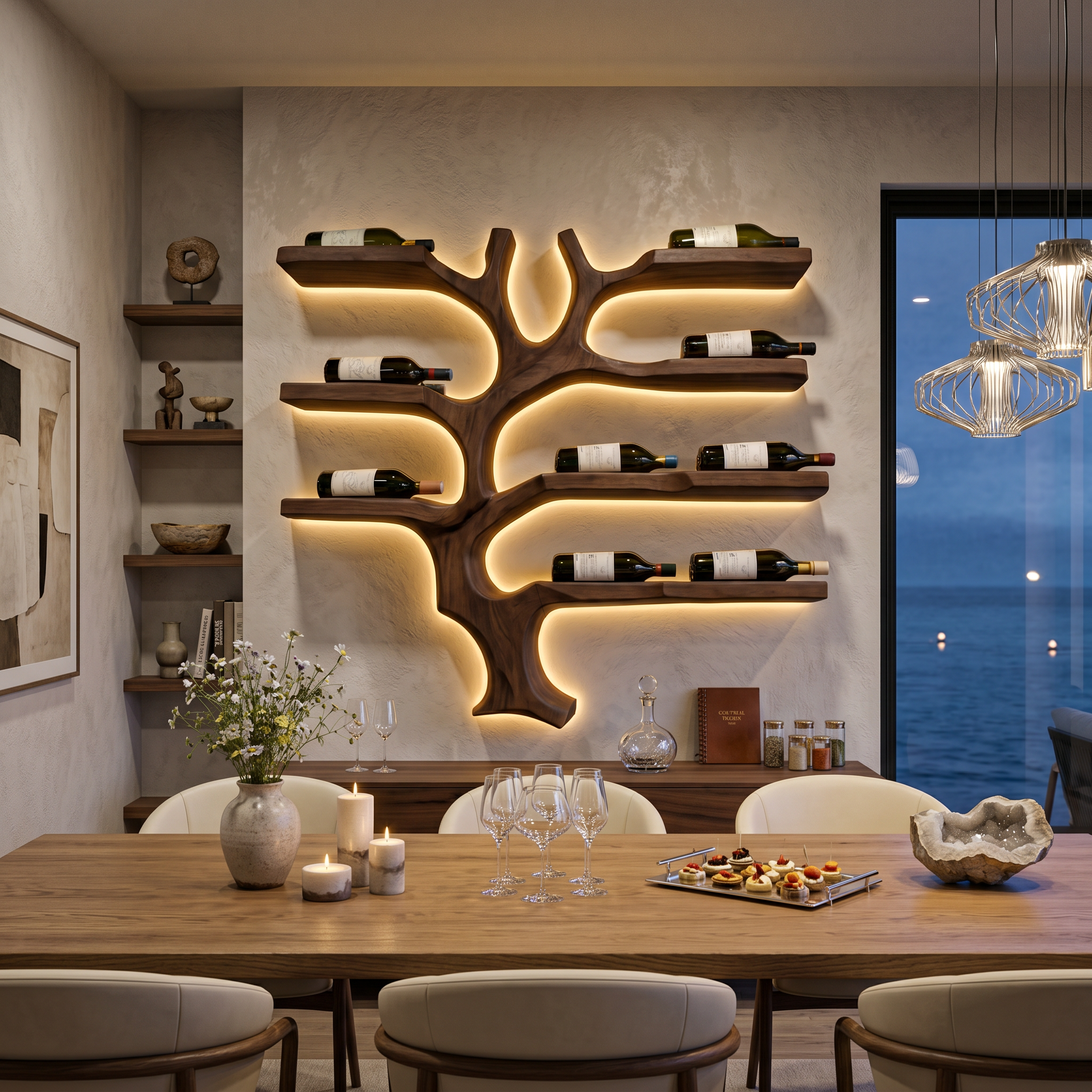 Porta Bottiglie Da Parete Moderno A Ramo Per Cucina RTTHTTWH009