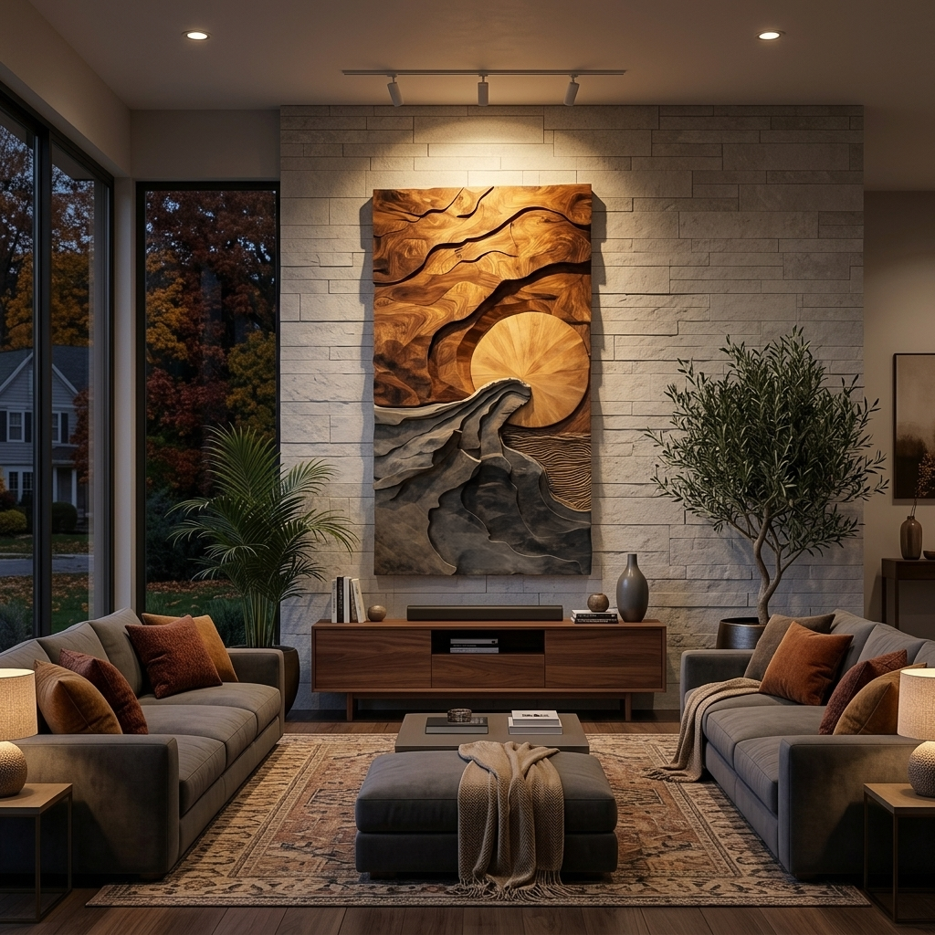 Arte moderna da parete con paesaggio per soggiorno SITHTTWA033