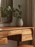 Tavolino da trucco moderno in legno con cassetti per camera da letto SITHHNVAN004
