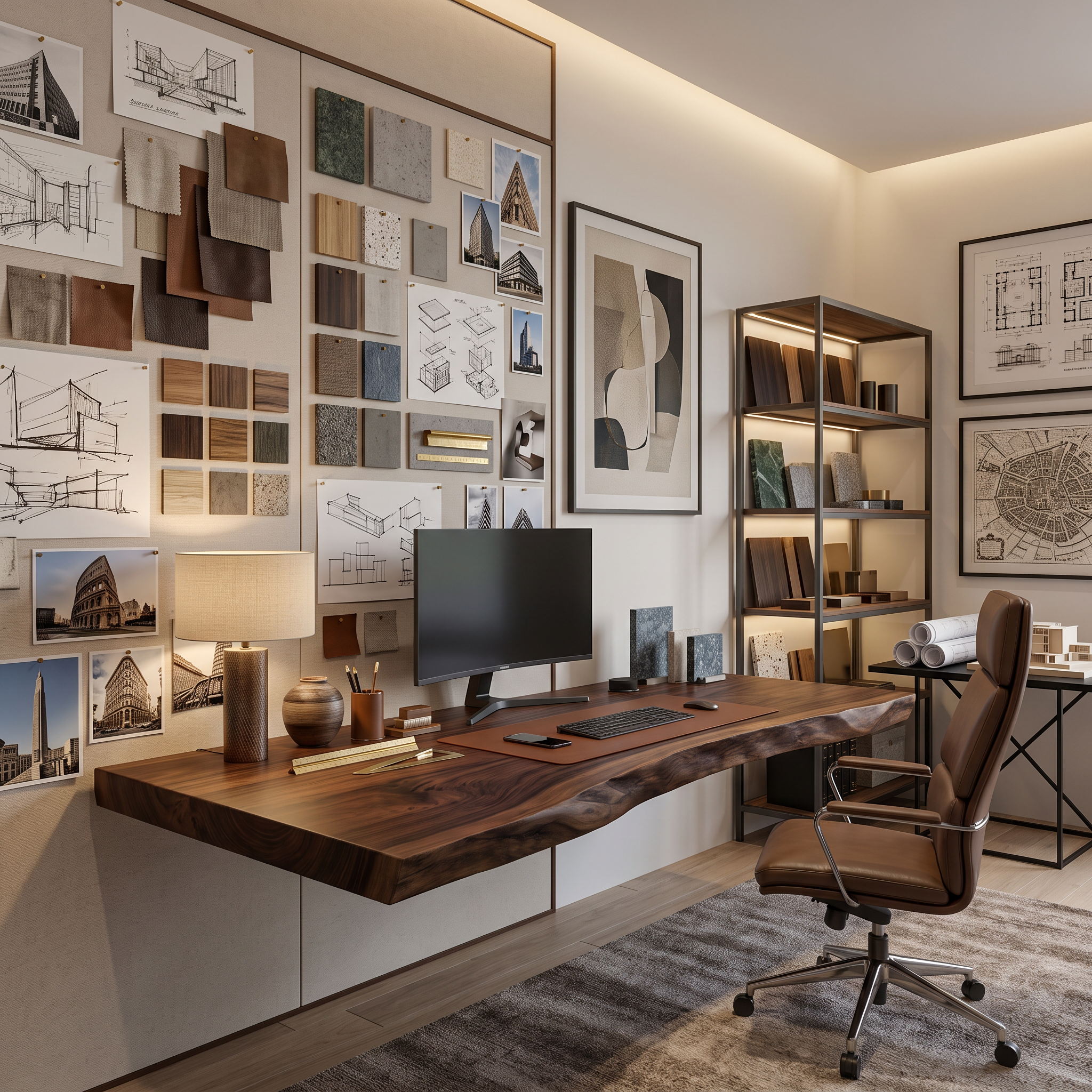 Scrivania moderna sospesa con bordo vivo per lo smart working SITHTTDE047