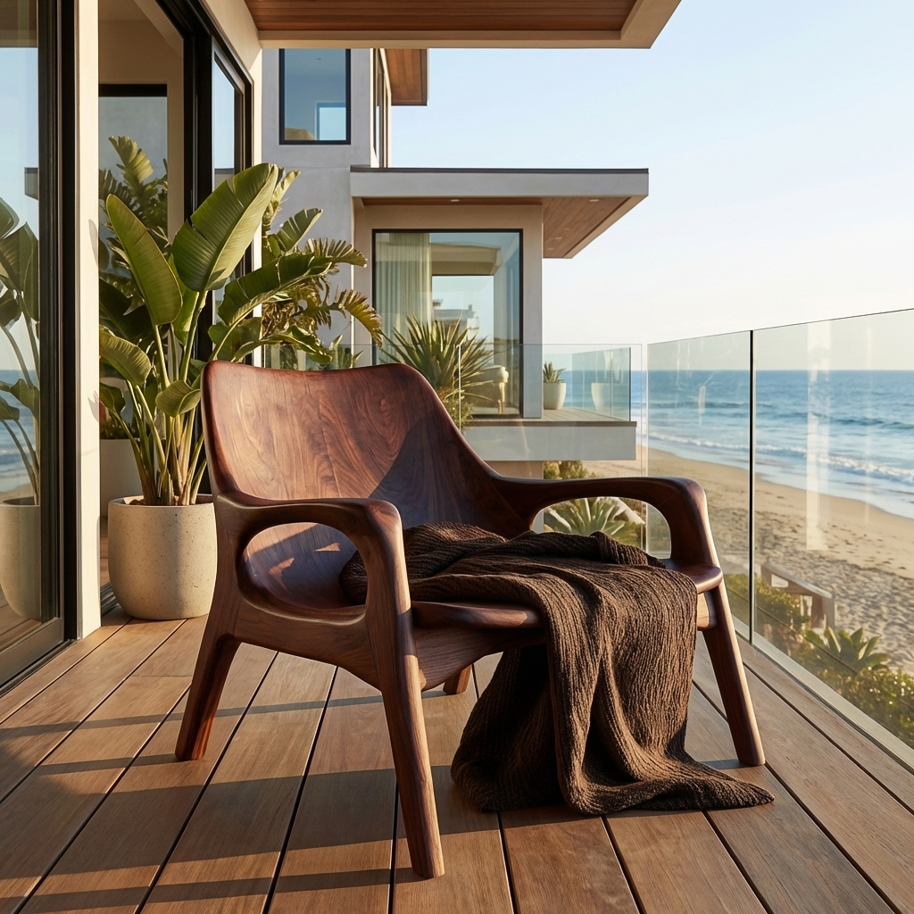 Sedia in legno Mid Century per portico o ingresso RTTHTTACC014