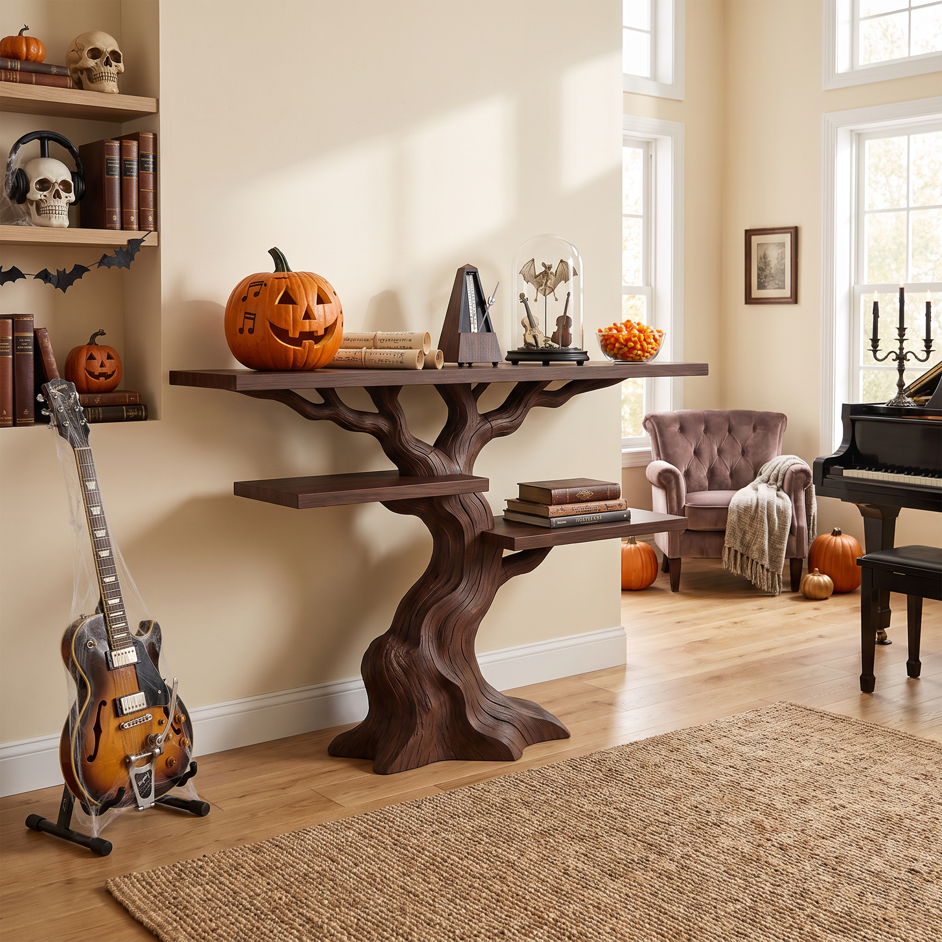 Tavolino Divano "Albero Contorto Organico" per Interni Halloween Stregati SILDTTNCS158