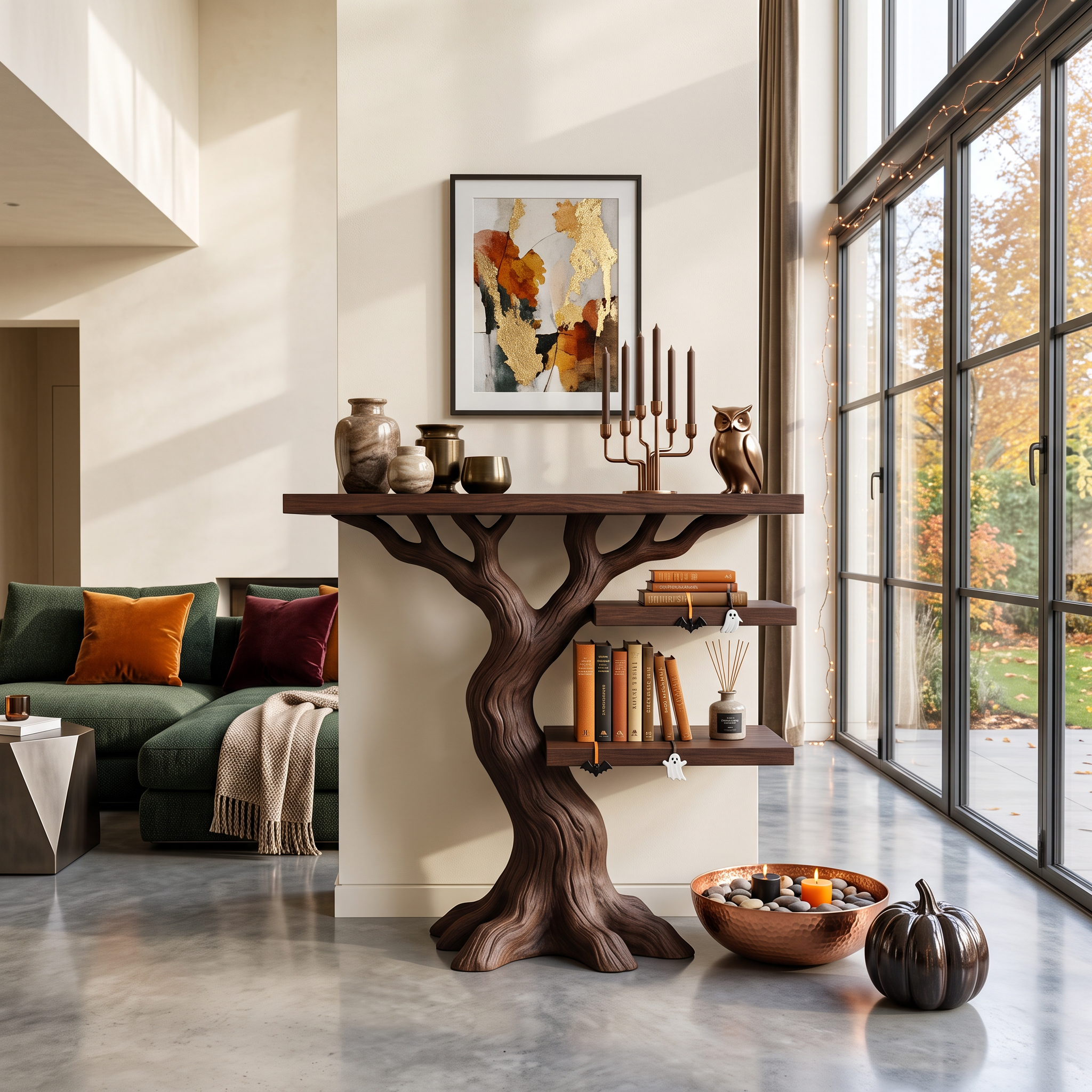 Tavolo Console a Ramo Stile Woodland Contemporaneo Per Decorazioni di Halloween SILDTTNCS157