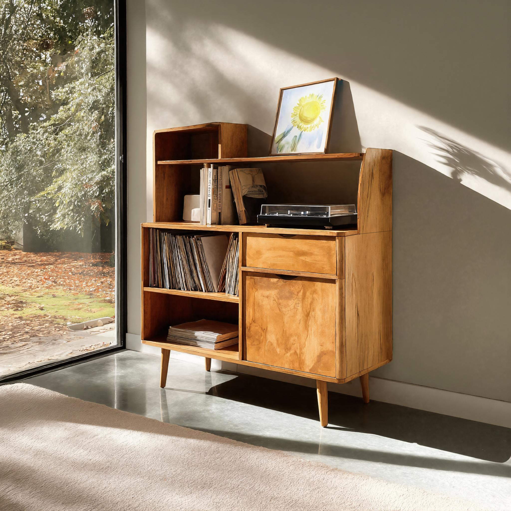 Mobile porta dischi in vinile moderno con cassetti per soggiorno RTTHTTVRC004CBNNA
