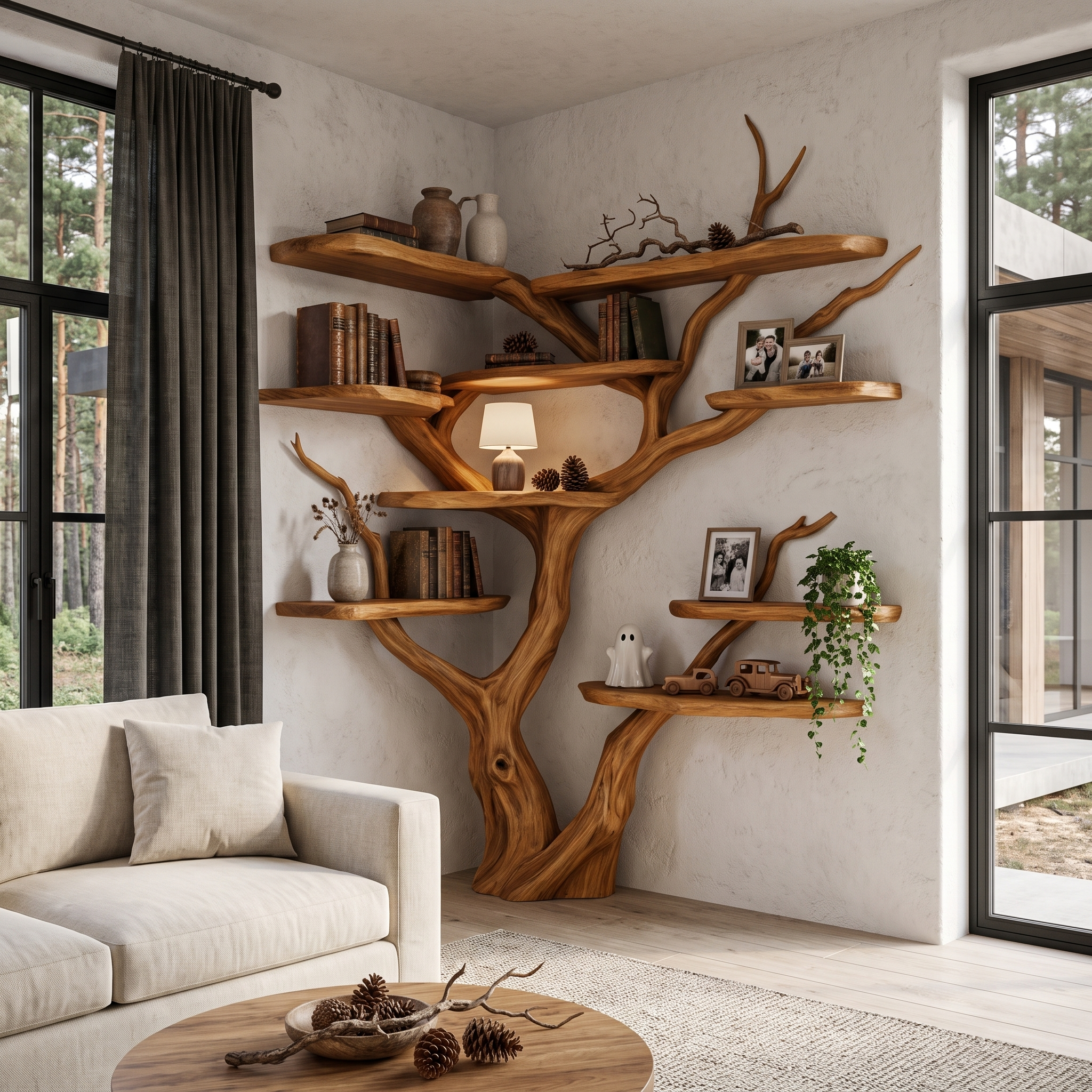 Libreria ad albero contemporanea con design a ramo angolare per ufficio SINLHATB778