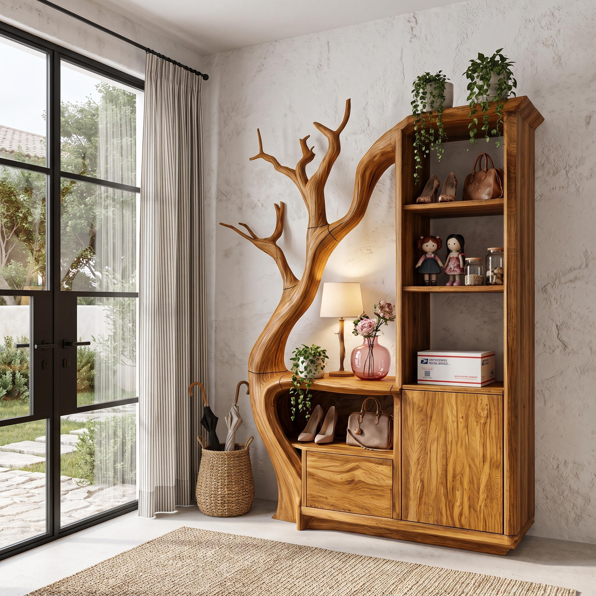 Mobile Contenitore Moderno Con Cornice Arrotondata Per Ingresso SINLHASD544