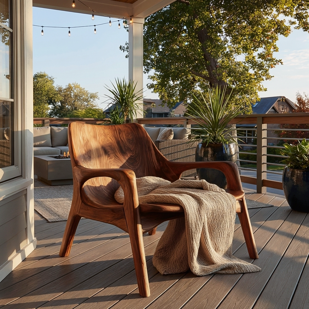 Sedia in legno Mid Century per portico o ingresso RTTHTTACC014