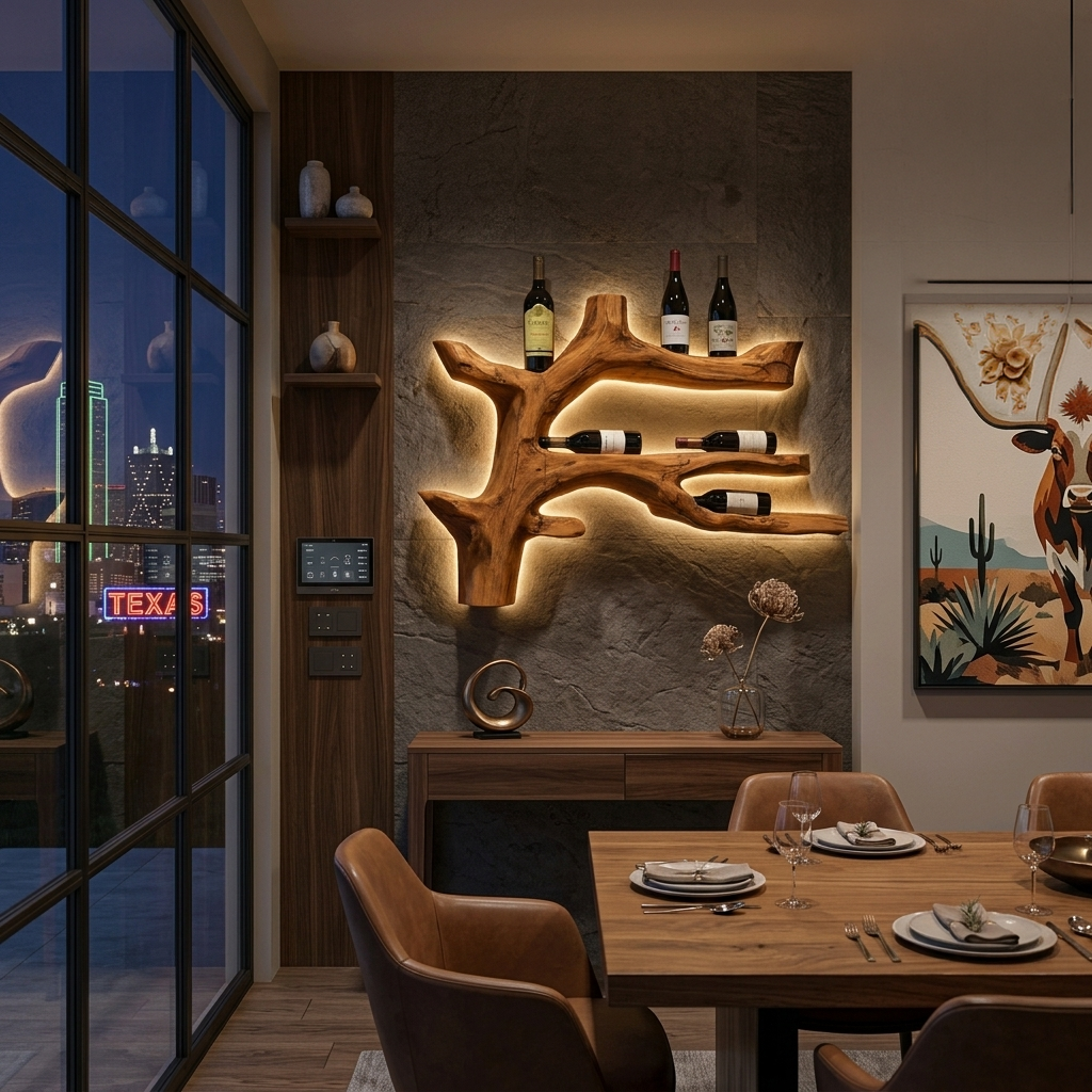 Portabottiglie da parete Modern Branch per la decorazione della sala da pranzo RTTHTTWH007