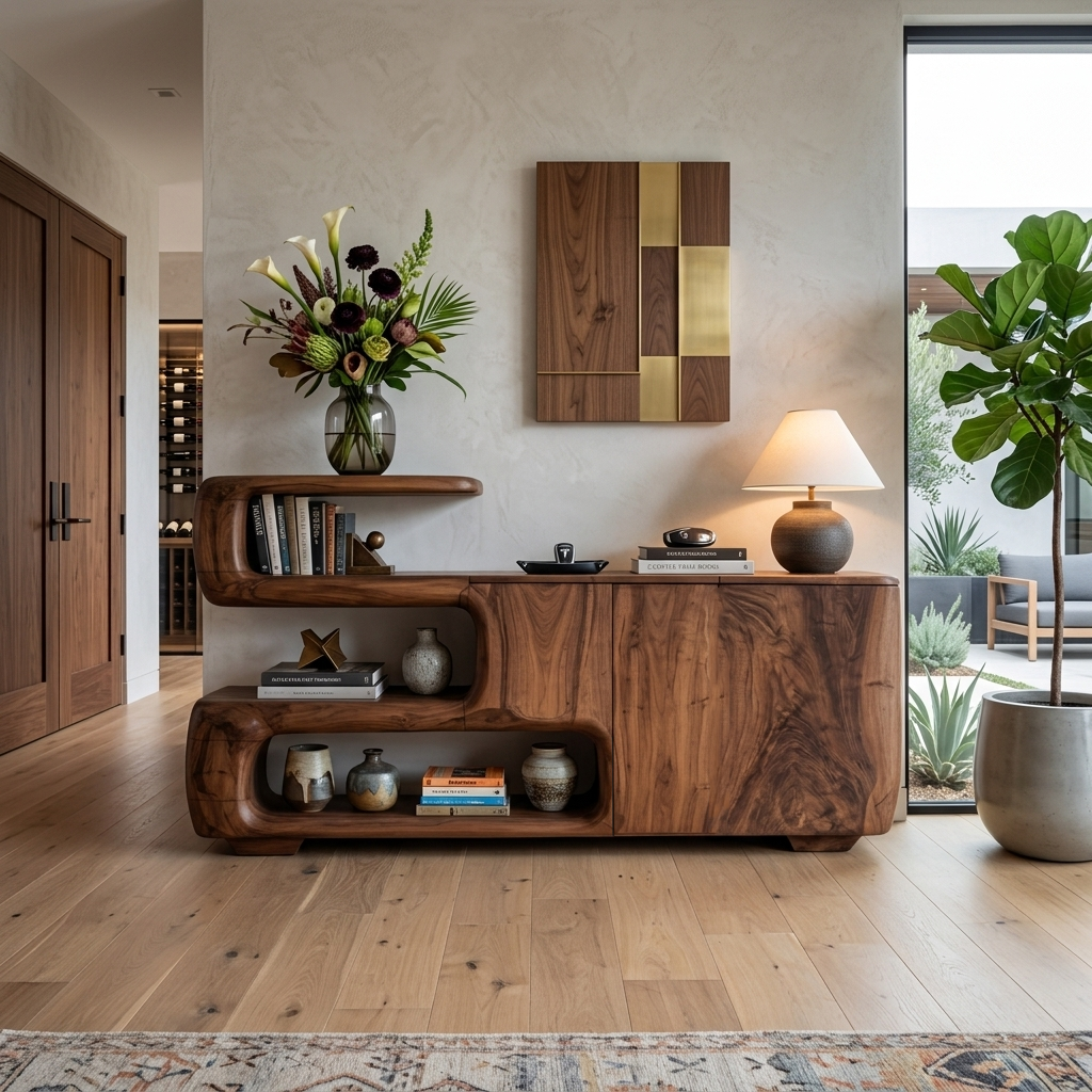 Credenza Organica Con Ripiani E Mobile Per Soggiorno SITHTTSD025