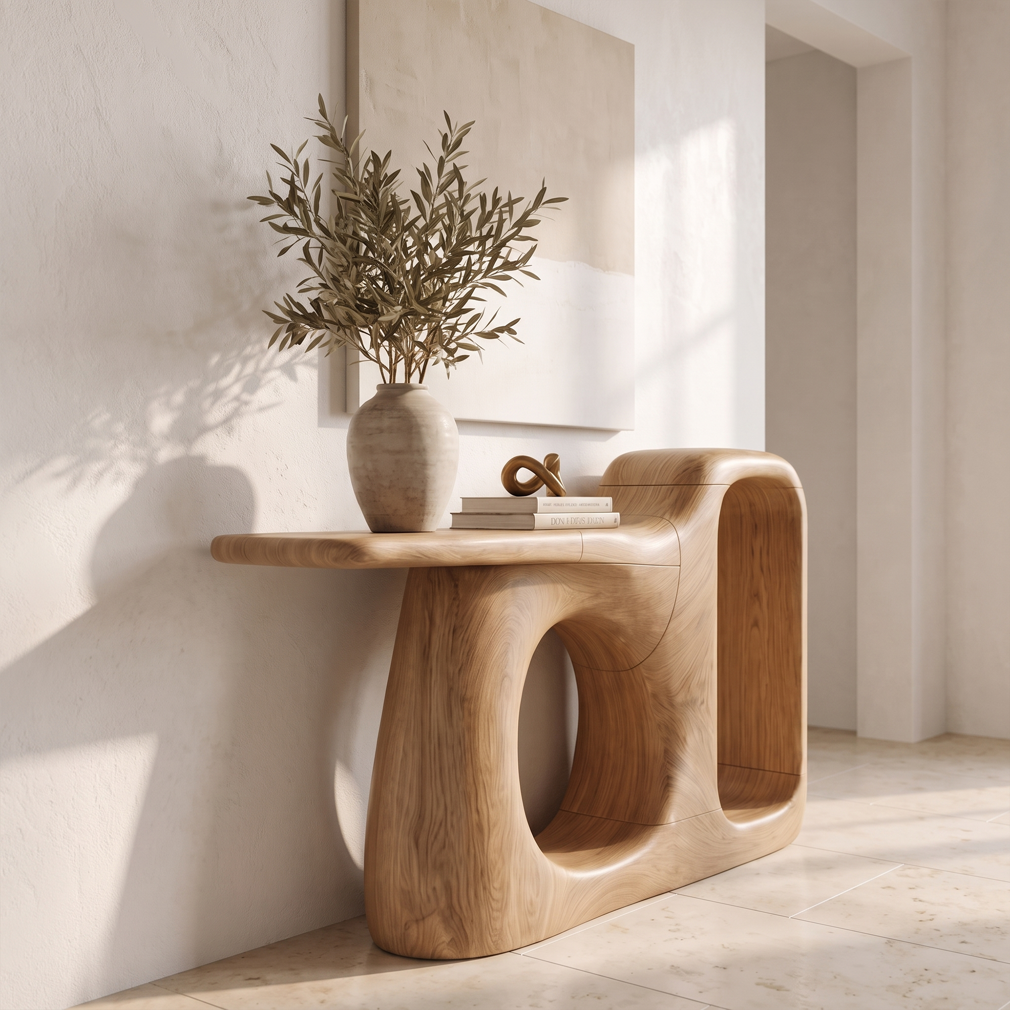 Consolle organica con struttura scultorea aperta per ingresso SINLKICS706