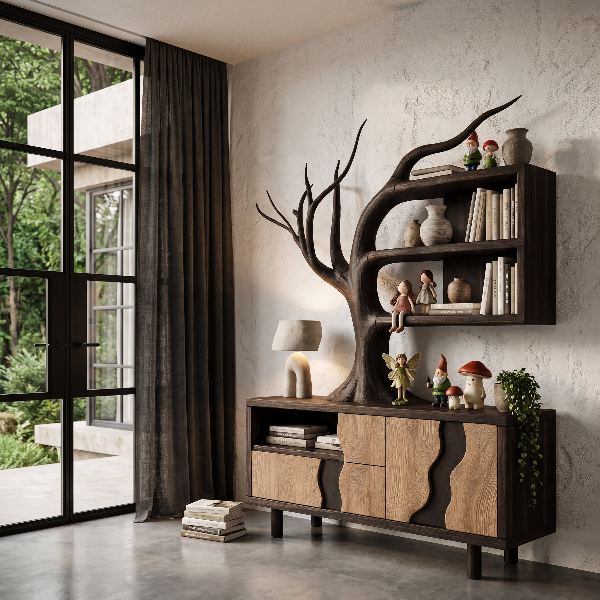 Mobile Moderno Con Design Integrato A Ramo D'Albero Per Soggiorno SINLHASD546