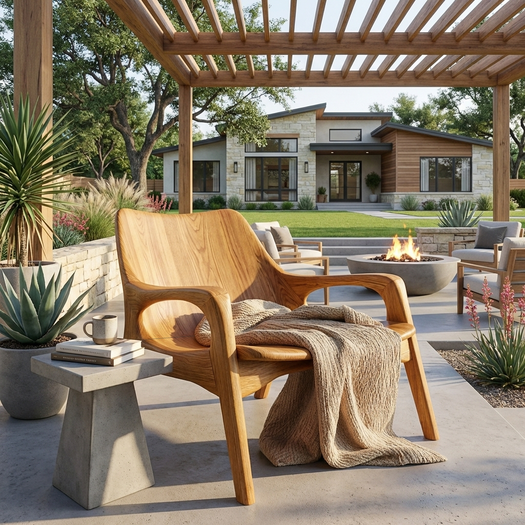 Sedia in legno Mid Century per portico o ingresso RTTHTTACC014