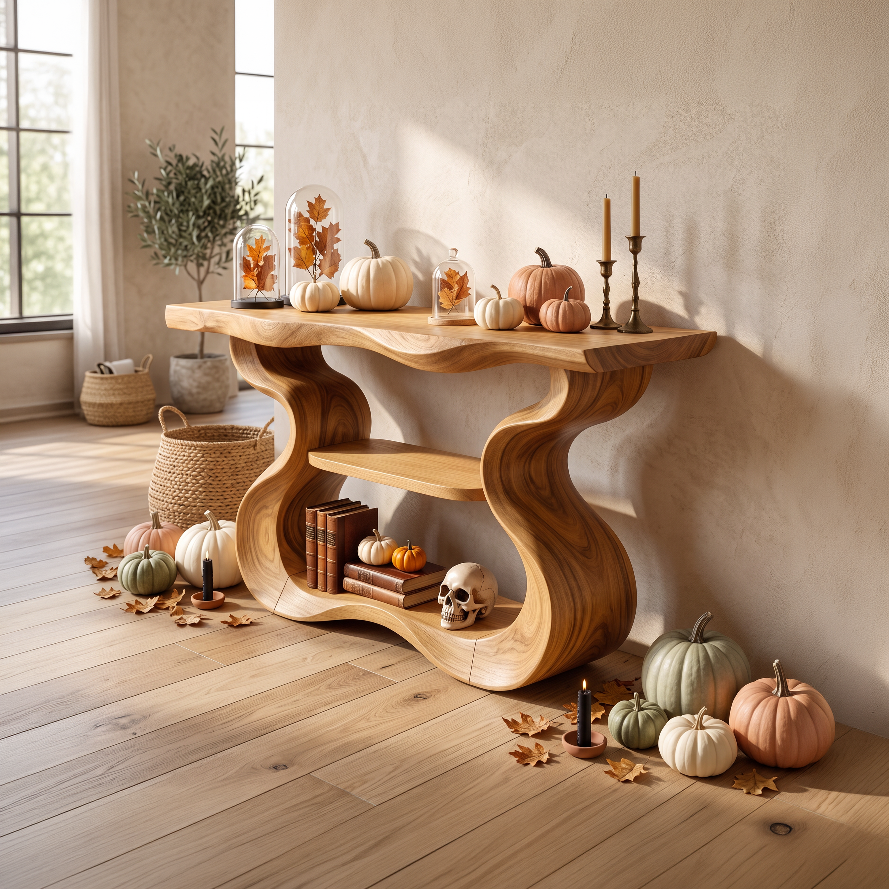 Consolle con base scultorea organica per decorazioni di Halloween SILDTTNCS141