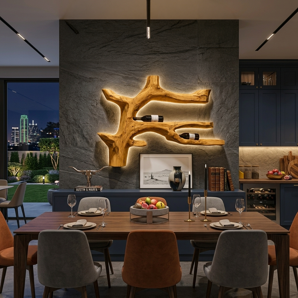 Portabottiglie da parete Modern Branch per la decorazione della sala da pranzo RTTHTTWH007