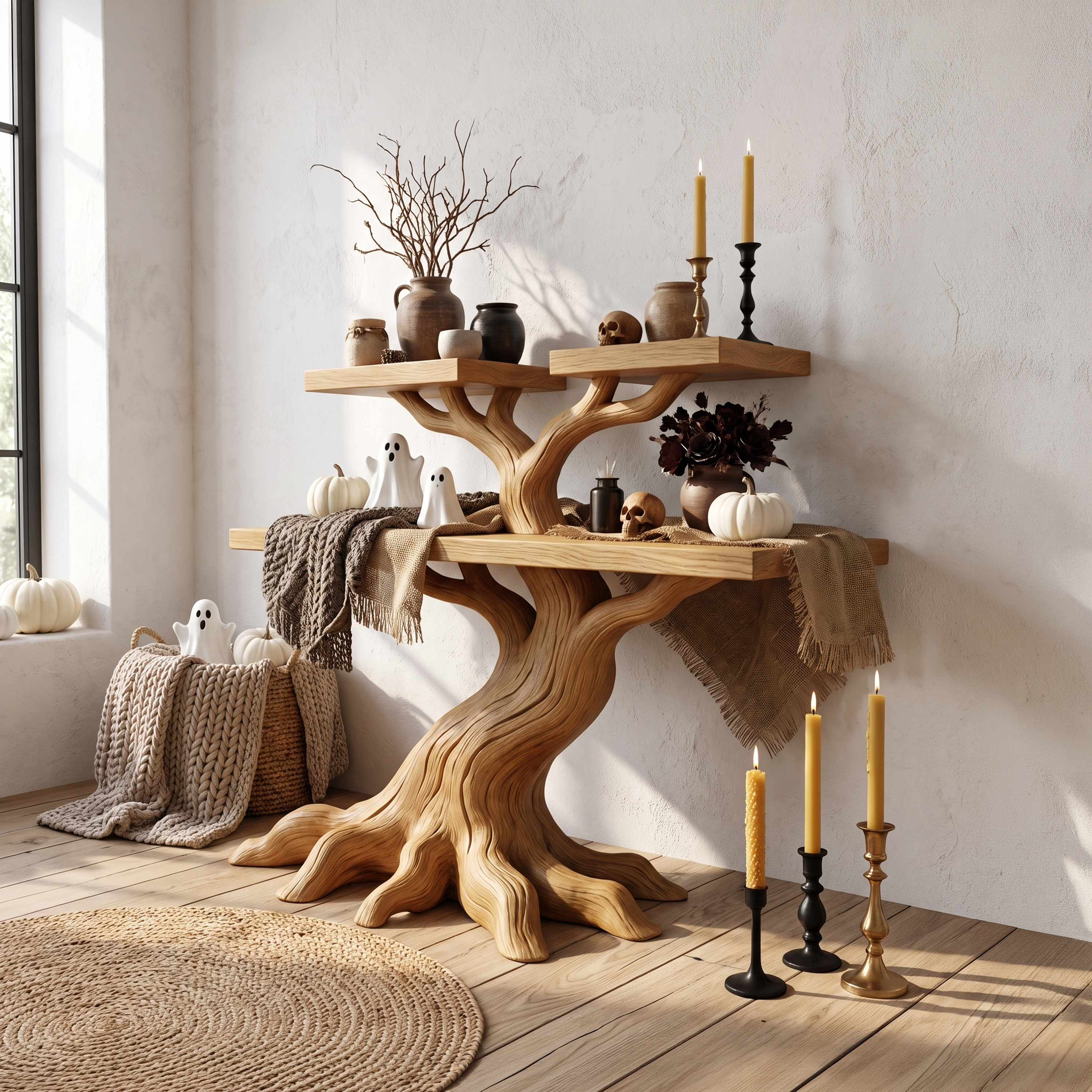 Consolle minimalista ad albero contorto per decorazioni vintage di Halloween SILDTTNCS160