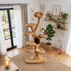 Tiragraffi Moderno a Forma di Albero con Piattaforme a Più Livelli per Gatti da Interno SINLHATT017
