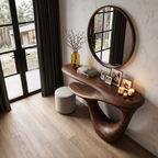 Contemporary Console Table With Artistic Open Frame Base For Foyer And Hallway SINLHACS695