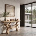 Rustic Sculptural Console Table For Entryway And Living Room SINLHACS696