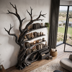 Modern Tree Bookshelf Handcrafted Branch Shelves For Home Library SINLHATB768