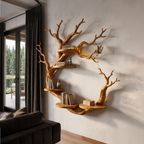 Rustic Tree Bookshelf With Sculptural Circular Branch Design For Living Room SINLHAFL066