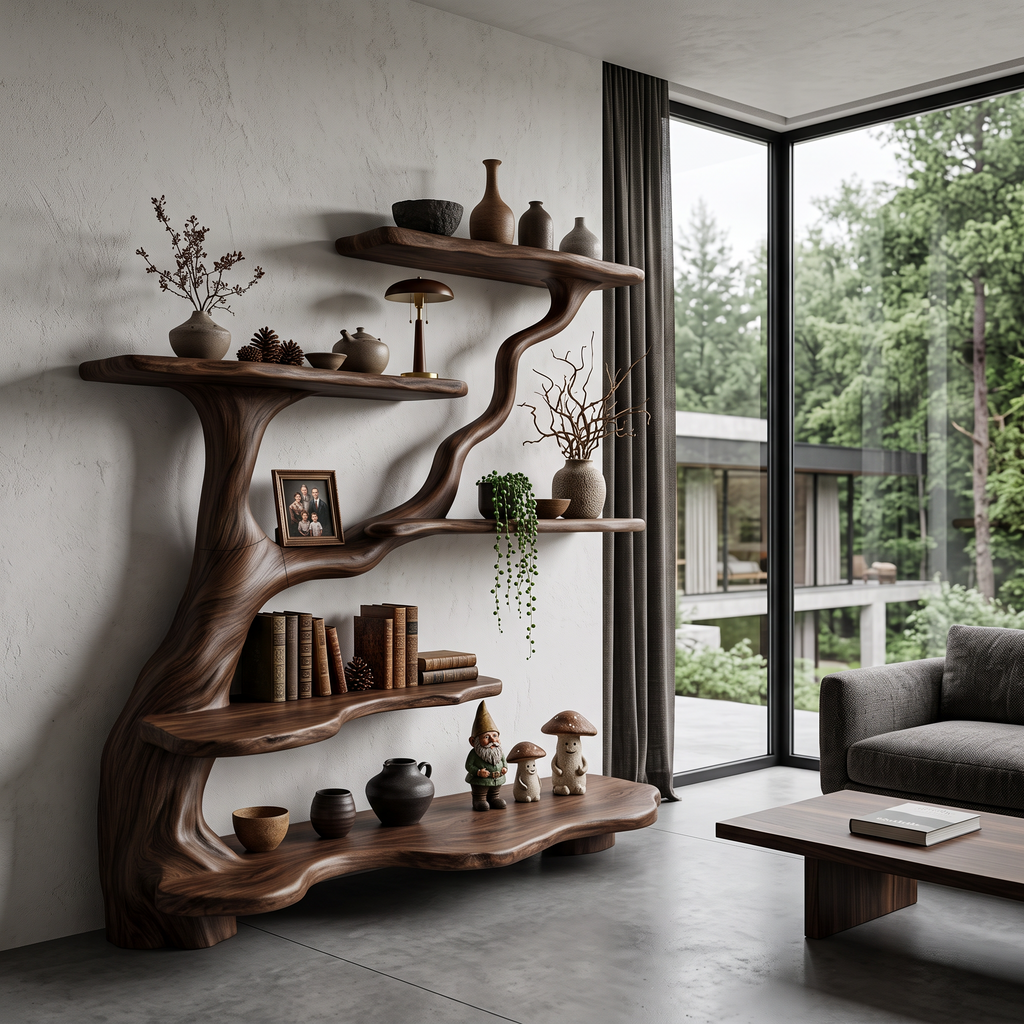 Libreria ad albero biologica con design a rami fluenti per soggiorno SINLHATB776