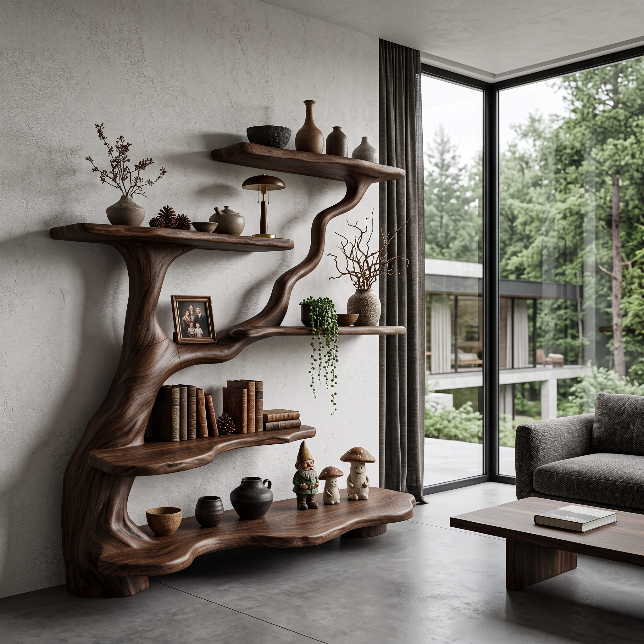 Libreria ad albero biologica con design a rami fluenti per soggiorno SINLHATB776