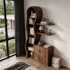 Vetrina Moderna in Legno con Cornice Scultorea a Rami per Soggiorno SINLHASD540