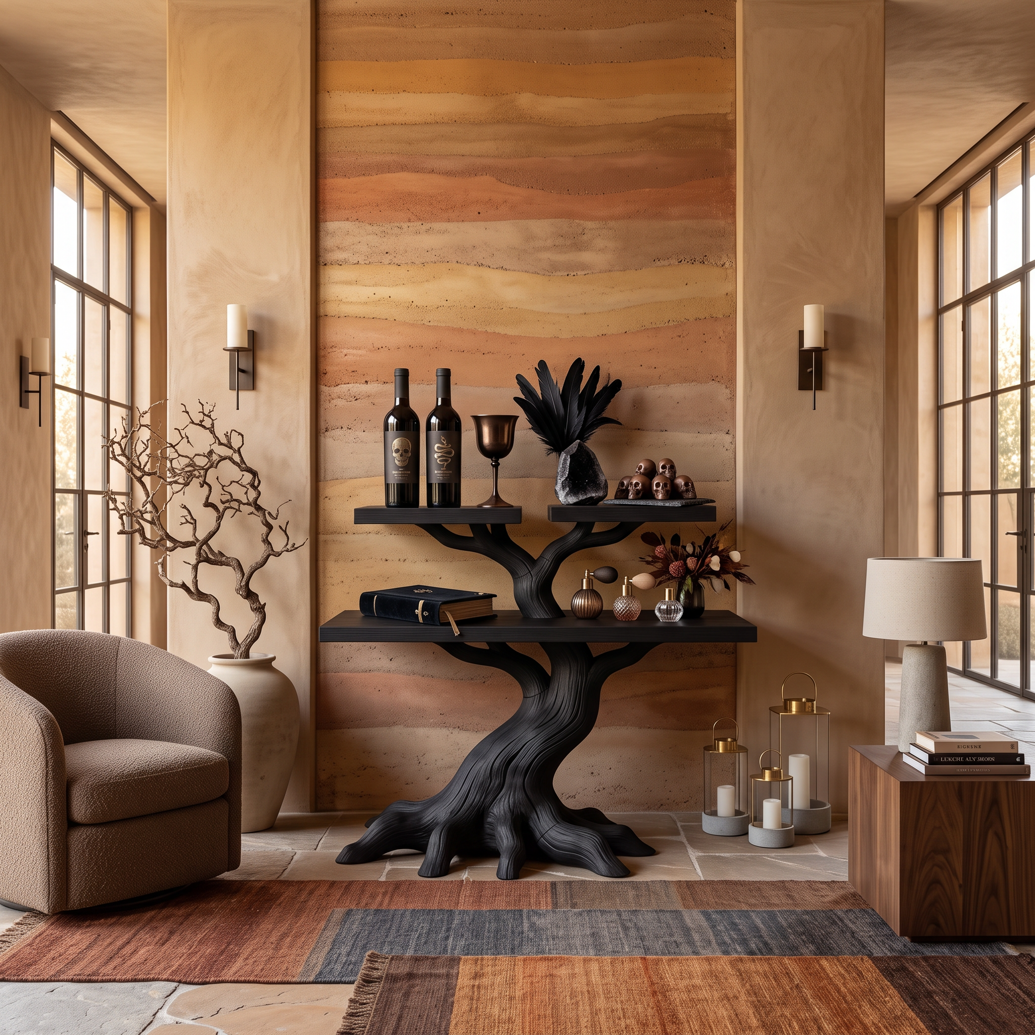 Consolle minimalista ad albero contorto per decorazioni vintage di Halloween SILDTTNCS160
