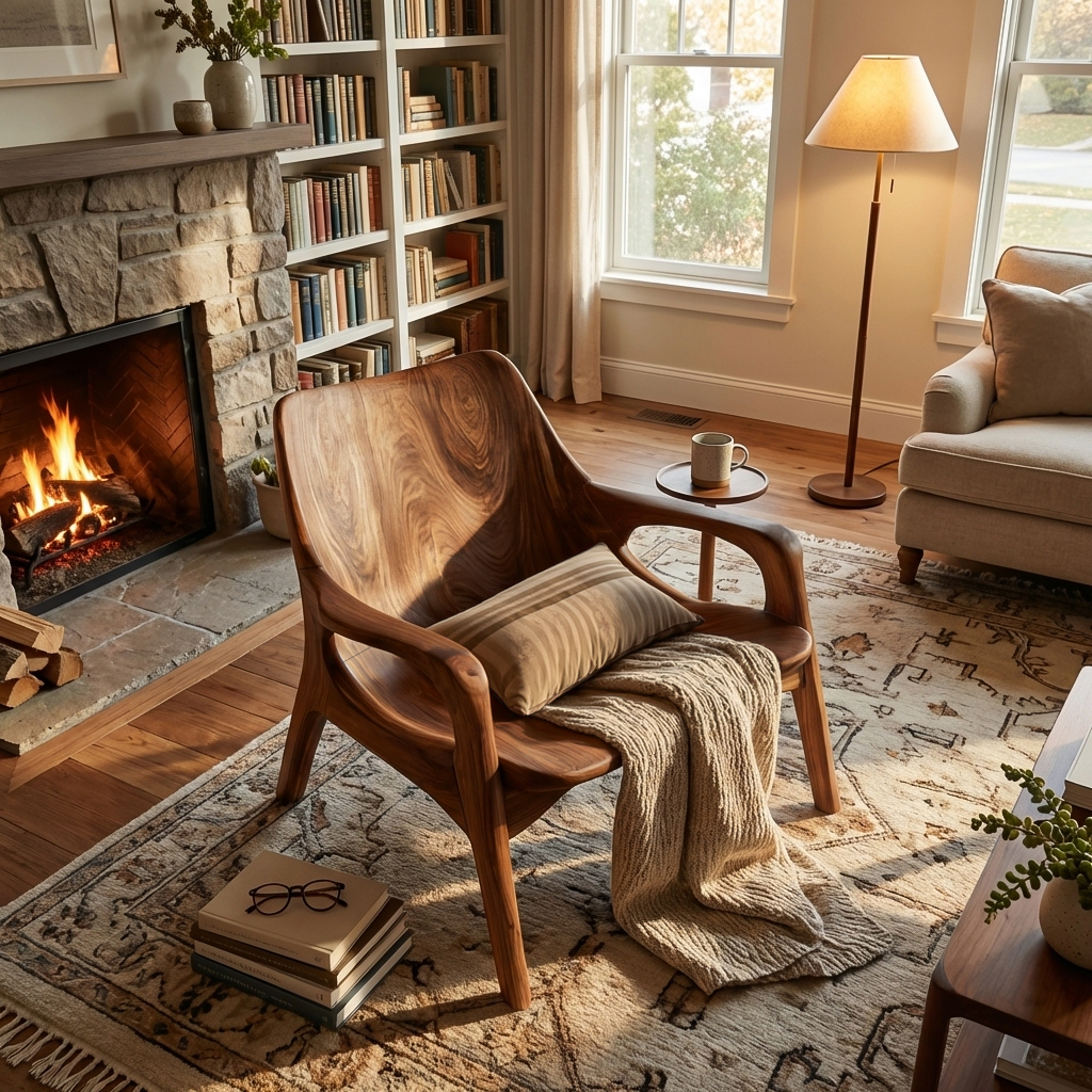 Sedia in legno Mid Century per portico o ingresso RTTHTTACC014