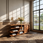 Credenza moderna con ripiani e armadietto per soggiorno SITHTTSD022
