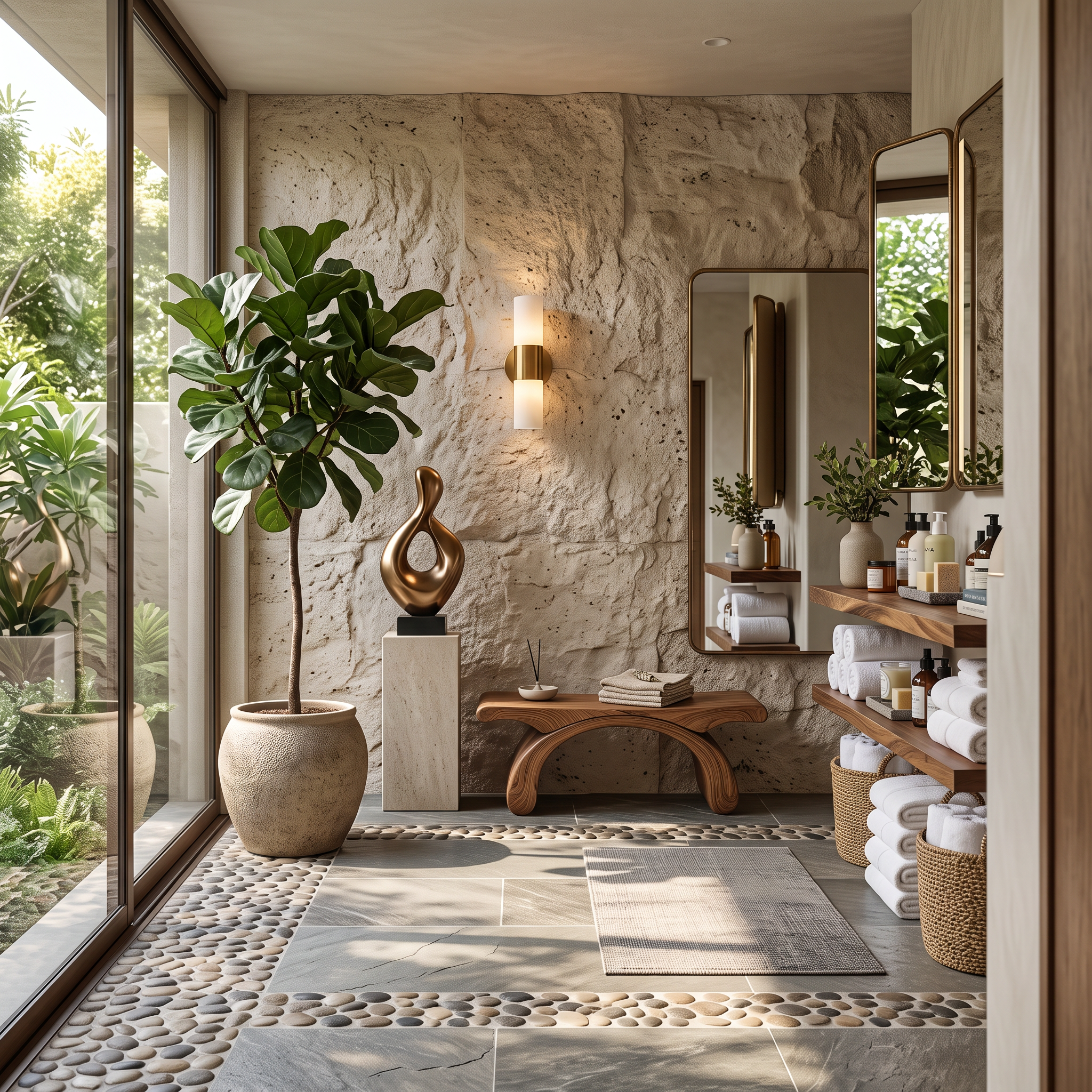 Panca doccia moderna e organica per bagno o arredamento spa SITHTTSB013