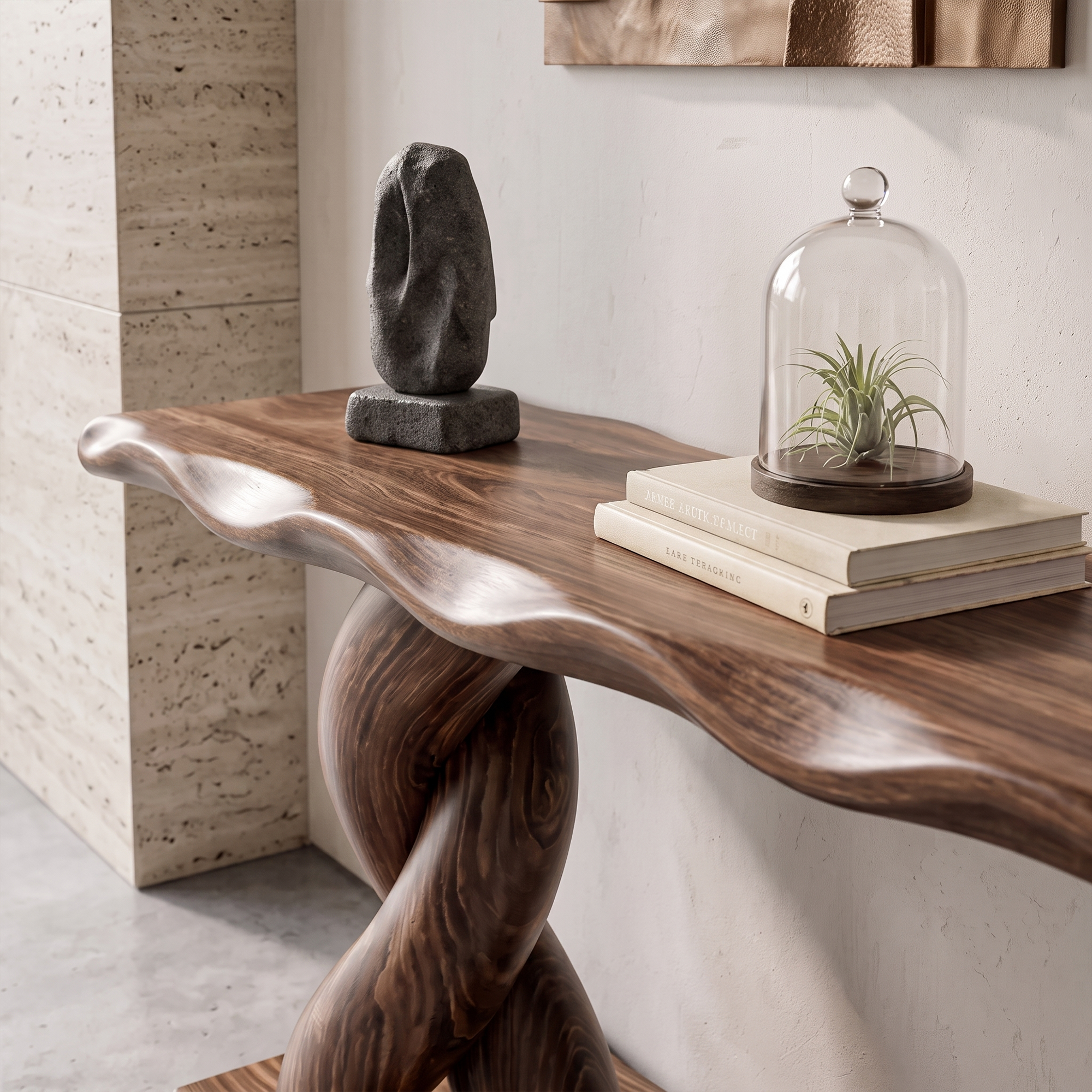 Consolle Contemporanea Con Base A Spirale E Ripiano Inferiore Per Soggiorno SINLKICS701