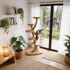 Tiragraffi Moderno a Forma di Albero con Piattaforme a Più Livelli per Gatti da Interno SINLHATT017