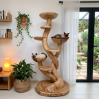 Albero Tira Graffi Scultoreo Organico Con Piattaforme Multi Livello Per Gatti Da Interno SINLHATT018