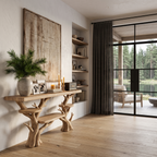 Rustic Sculptural Console Table For Entryway And Living Room SINLHACS696