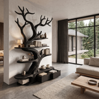 Sculptural Tree Bookshelf Handcrafted Tree Branch Design For Home Office SINLHATB769