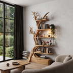 Organic Tree Bookshelf Handcrafted Sculptural Design For Living Room SINLHATB771