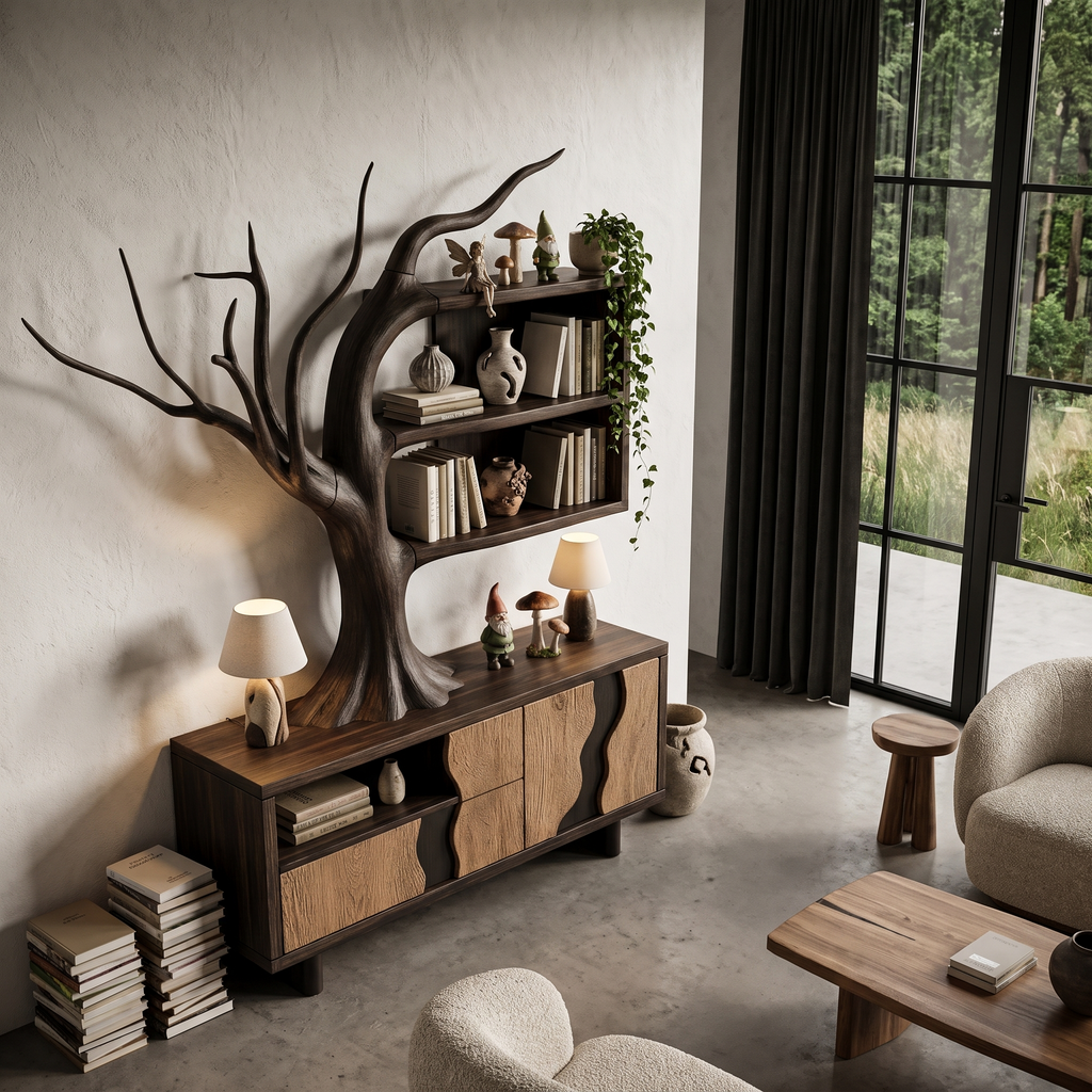 Mobile Moderno Con Design Integrato A Ramo D'Albero Per Soggiorno SINLHASD546