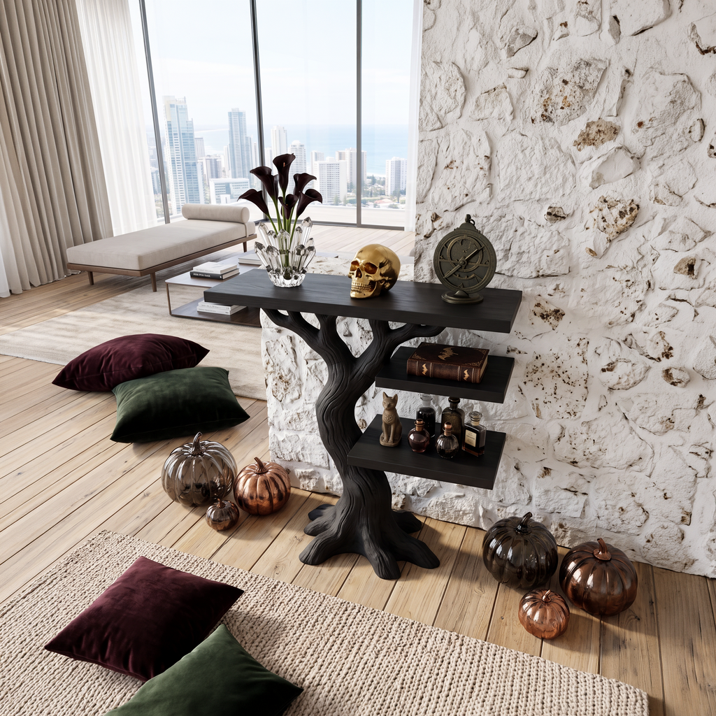 Tavolo Console a Ramo Stile Woodland Contemporaneo Per Decorazioni di Halloween SILDTTNCS157
