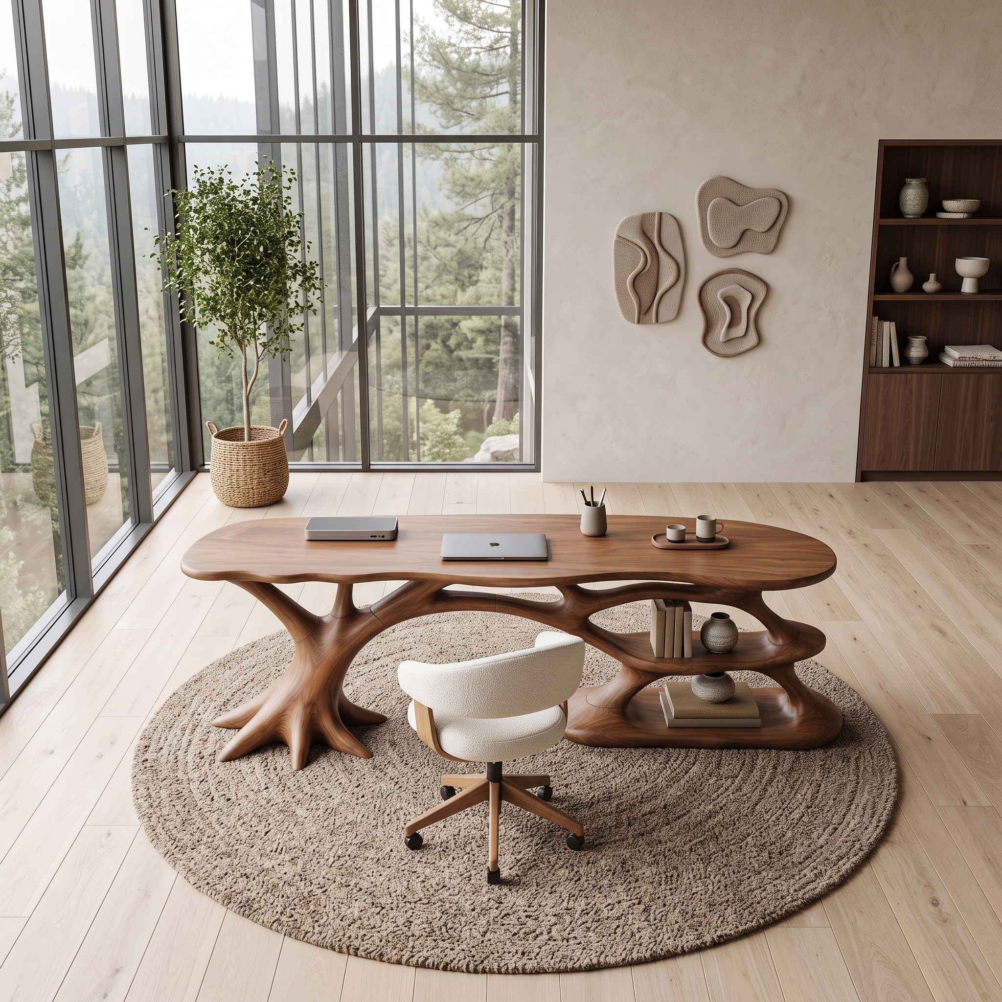 Handcrafted Open Shelf Desk Home Office Living Room SILDTTNDE050
