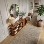 Credenza moderna con ripiani e armadietto per soggiorno SITHTTSD022