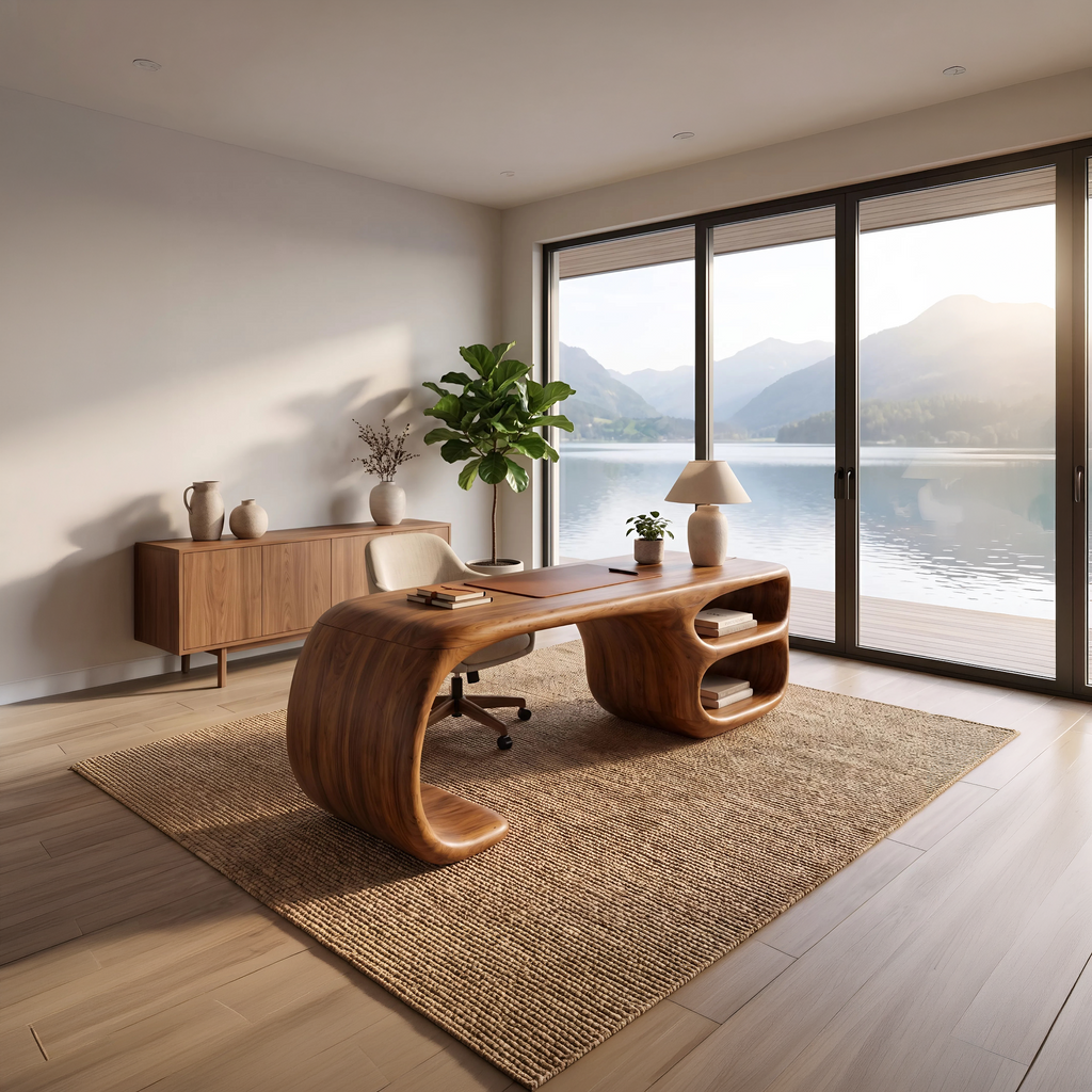 Contemporary Freeform Executive Desk Home Office Studio SILDTTNDE054
